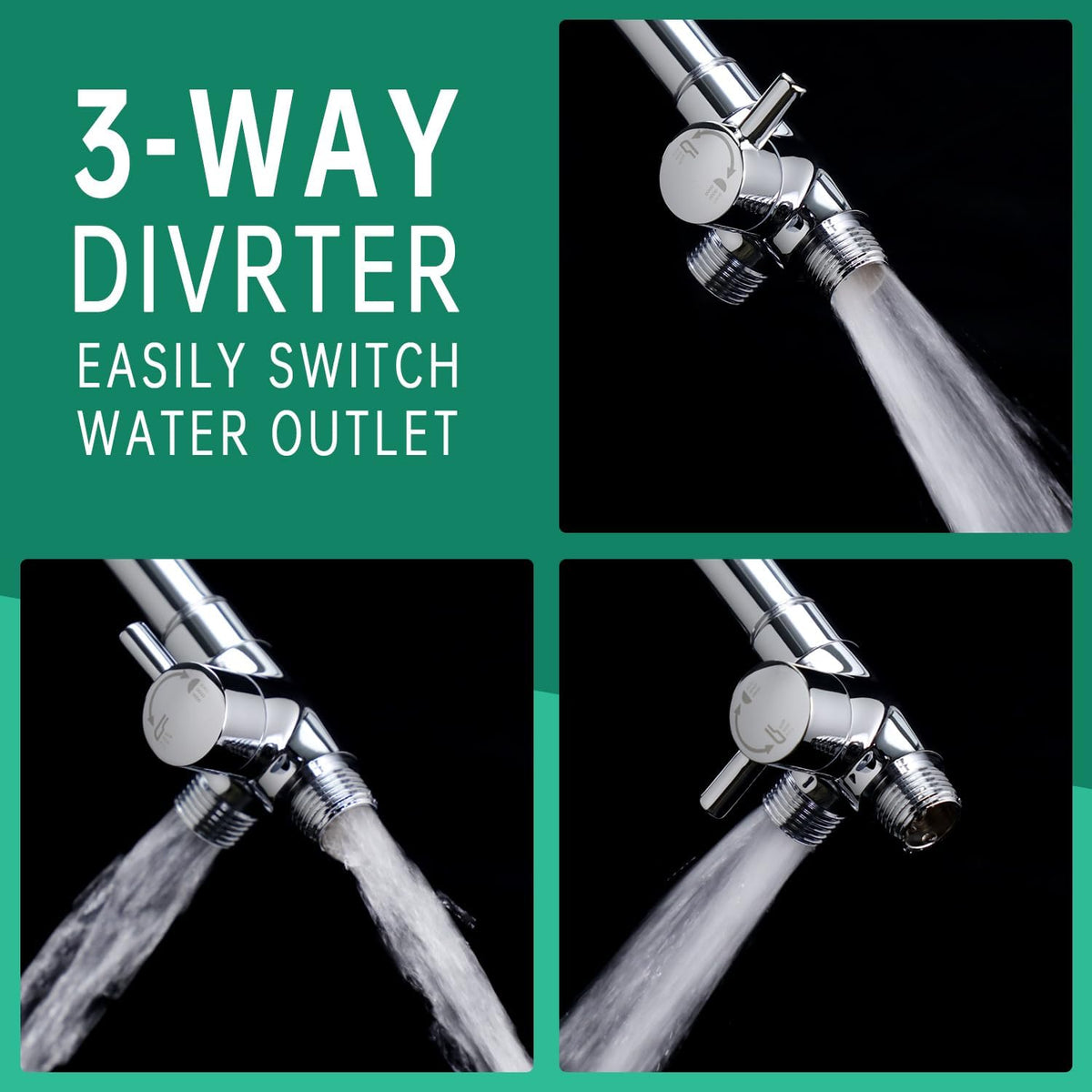 High Pressure3 Mode Dog Shower Attachment with ON/OFF Switch