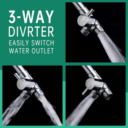 High Pressure3 Mode Dog Shower Attachment with ON/OFF Switch
