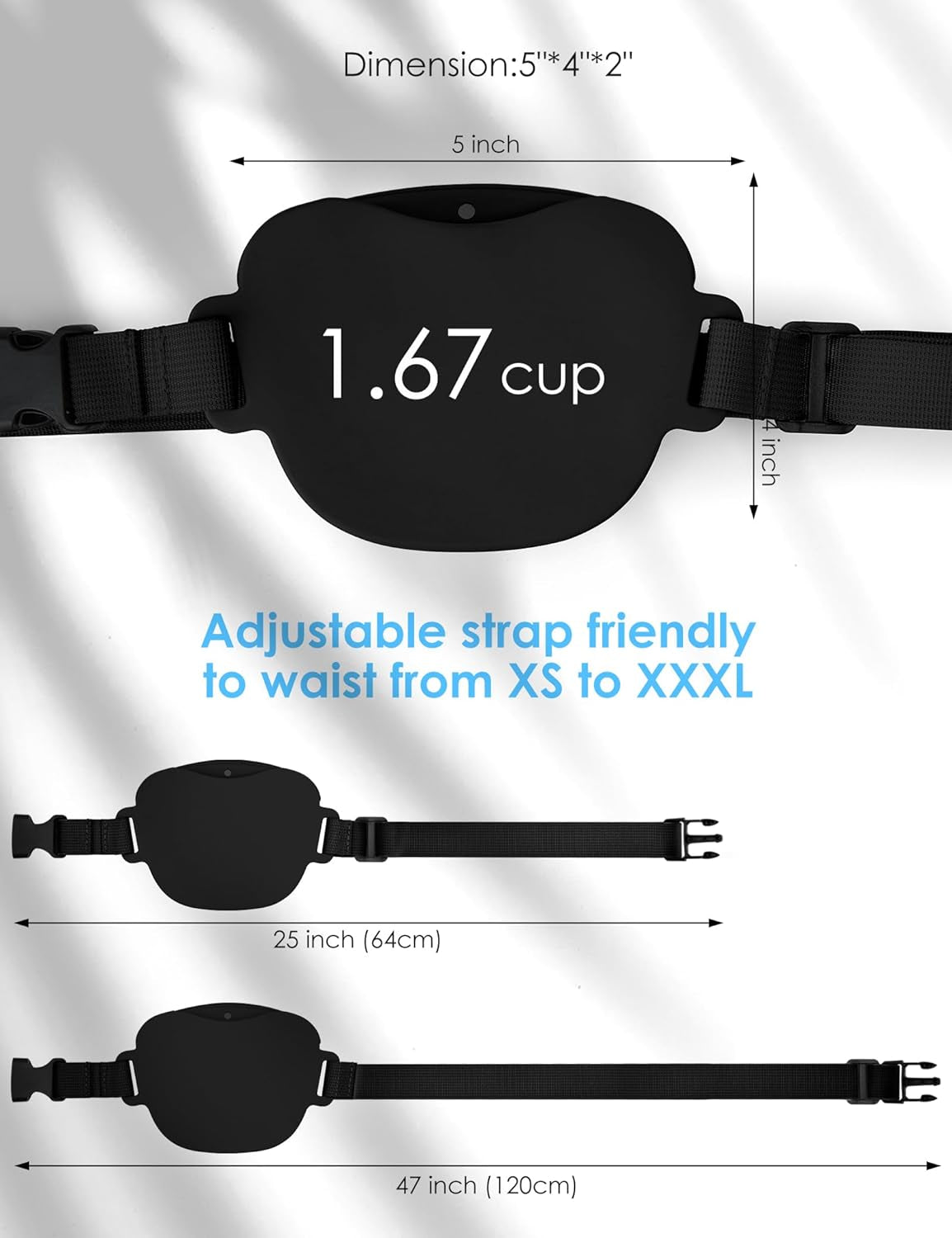 1.67 Cup Magnetic Dog Treat Pouch with Training Clicker (Black)