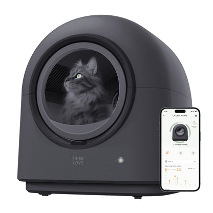Typro Self-Cleaning Automatic Hands-Free Smart Robot Cat Litter Box with Litter Mat, Waste Bags, and Deodorizer, Black