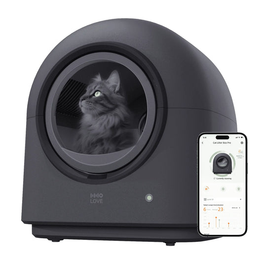 Typro Self-Cleaning Automatic Hands-Free Smart Robot Cat Litter Box with Litter Mat, Waste Bags, and Deodorizer, Black