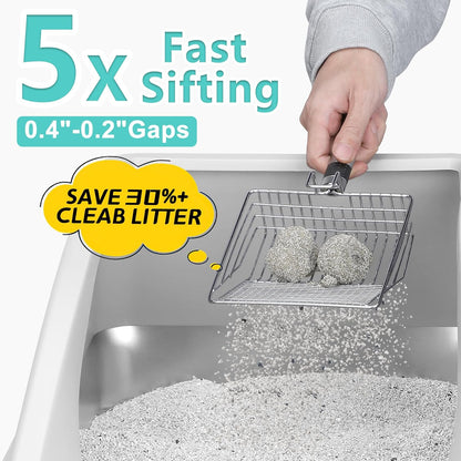 Stainless Steel Litter Box | XL Enclosed Cat Litter Boxes with Lid