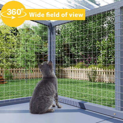Weatherproof Cat Window Perch, Outdoor Cat Catio, Cat Cage for Cat Patio, Cat Window Box, Dark Gray