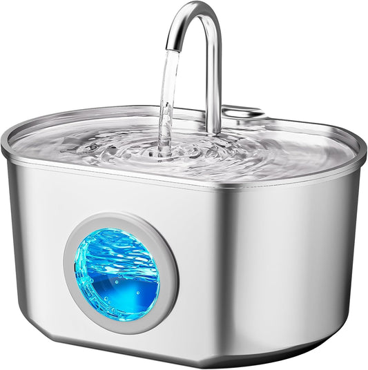 Cat Water Fountain Stainless Steel: 74Oz/2.2L Cat Fountain for Drinking