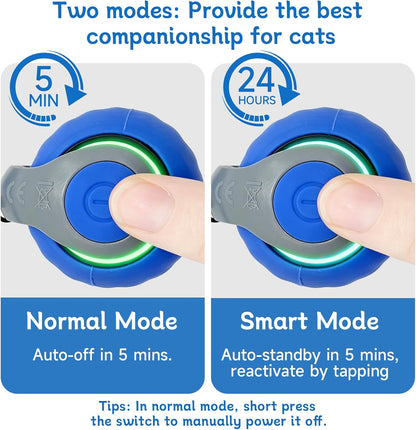 Interactive Cat Toy Ball - Automatic Moving Cat Ball for Indoor Cats with 3 Tails, Rechargeable Silent Kitten Toy for Boredom & Exercise, Rolling Ball Toy with 2 Modes & 2 Speeds.