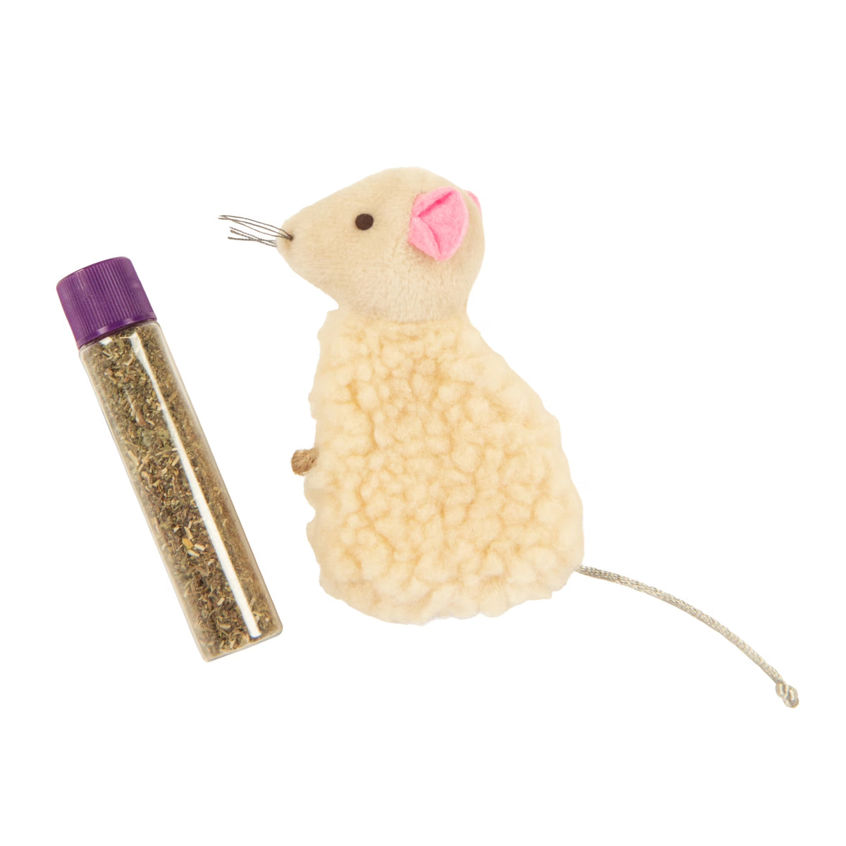 (4 Pack)  Madcap Mania Mouse, Soft Plush Catnip Cat Toy with String Tail, with Pure & Potent Catnip, Refillable & Durable