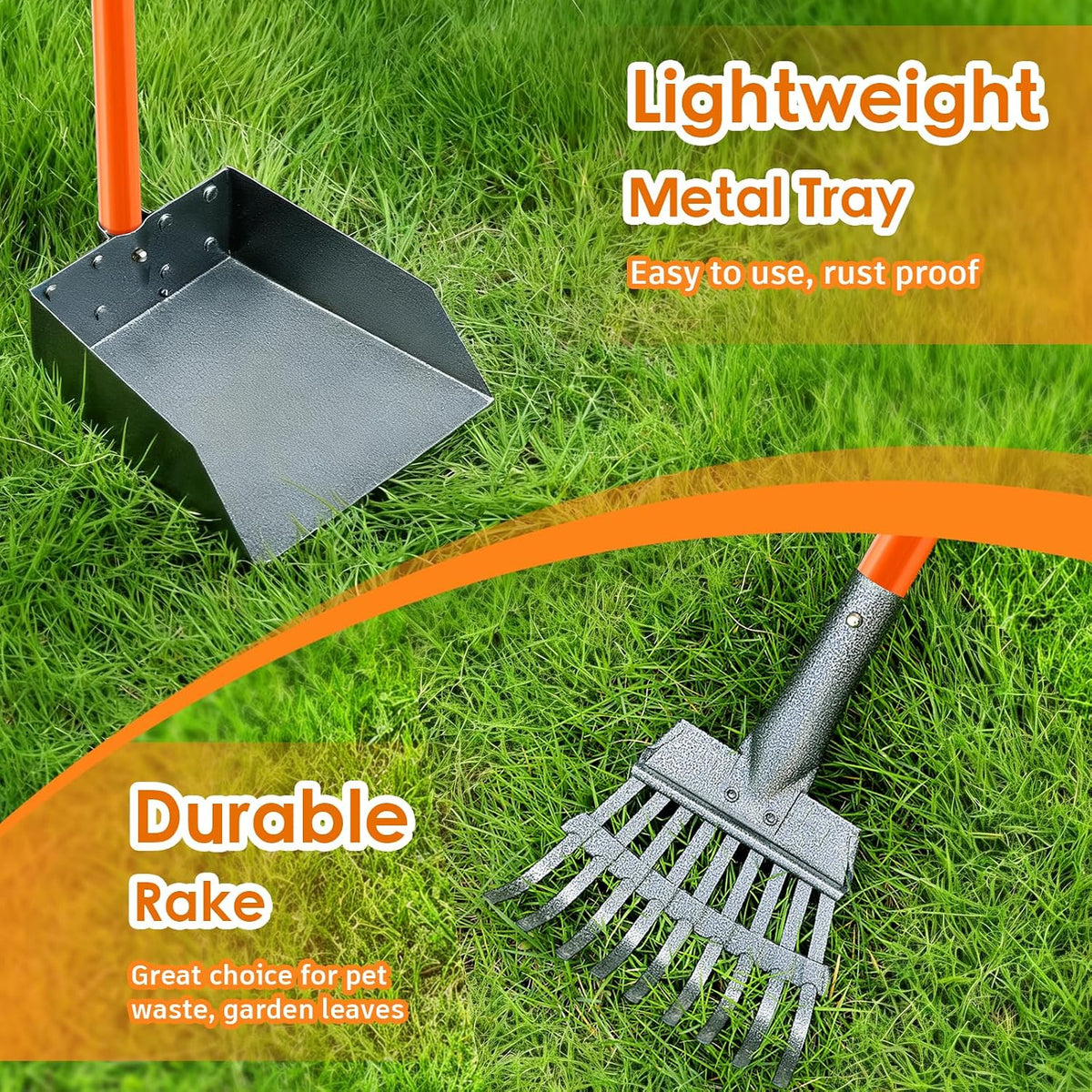 Pooper Scooper, Long Handle Dog Poop Scooper for Medium Small Dogs