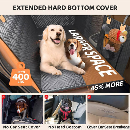 Dog Car Seat Cover Back Hard Bottom Extender for Dogs Supports 400LBS Pet USA