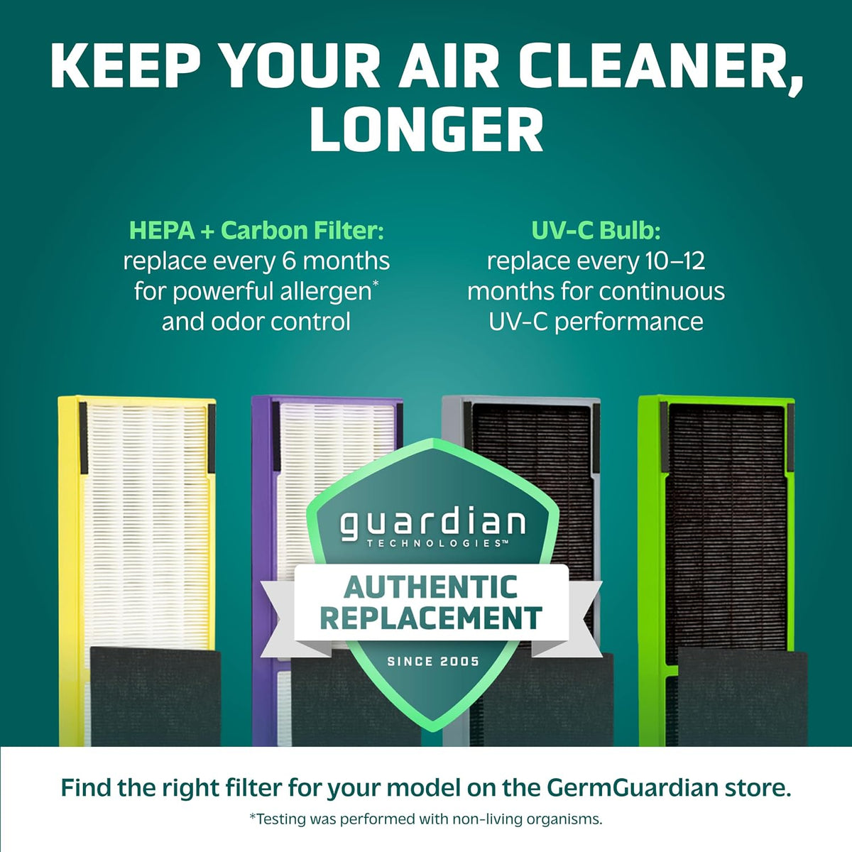 HEPA Air Purifier - Large Room Air Purifier for Bedroom, Office, Dorm, and Home - Filters Pet Dander, Dust, Pollen, Smoke, Scents - AC4825W2PK - 22" Tower - White - 2-Pack