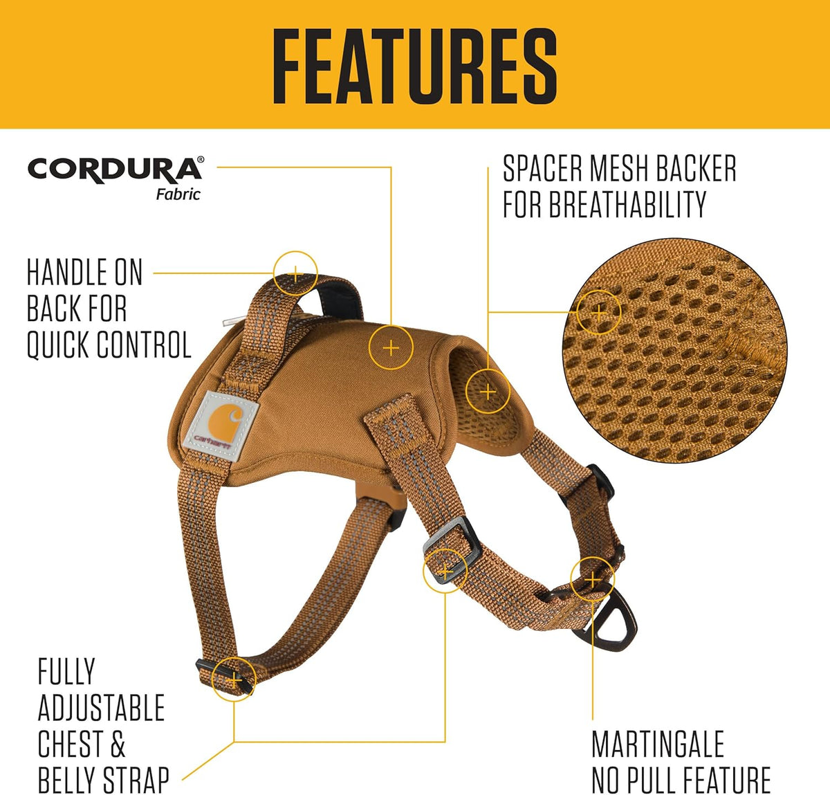 Nylon Duck No Pull Dog Harness, Fully Adjustable Dog Harness with Quick Control