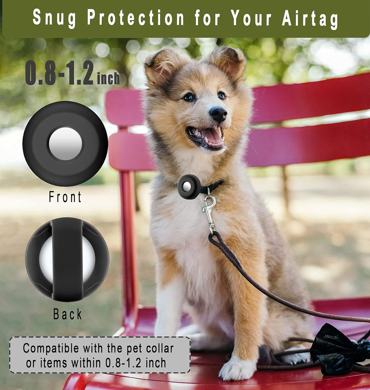 For Airtag Holder for Dog Collar,  Silicone Air Tag Case Cover