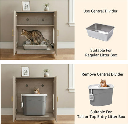 Tall Cat Litter Box Enclosure for Tall or Top Entry Litter Box
