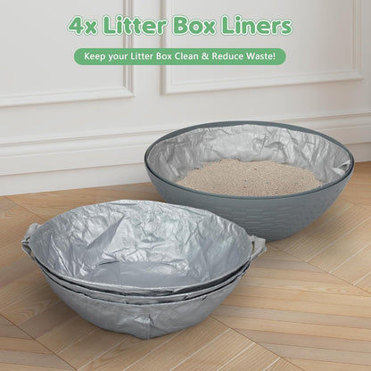 Eggloa6 Plant Litter Box Large Cat Hidden Litter Box with 4X Litter Box Liners, Cat Litter Mat, Artificial Plant Litter Box Enclosure Furniture Large DIY Litter Box Furniture for Cat Kitty Bunny