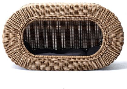 Fun Stackable Wicker Cat Hideaway House - Interactive Play Rattan Cat House for Indoor Cats Kitty, Pet Friendly Top/Side House Entry, Cat Bed Enclosed