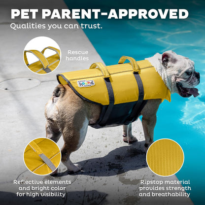 Granby Splash Dog Life Jacket, Life Vest, Yellow, Medium