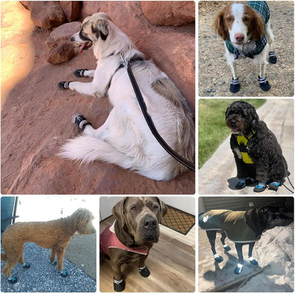 Breathable Dog Boots for Medium Large Dogs,Non-Slip Dog Shoes for Summer Hot Pavement,Lightweight Paw Protector Dog Booties for Outdoor & Indoor Hardwood Floors