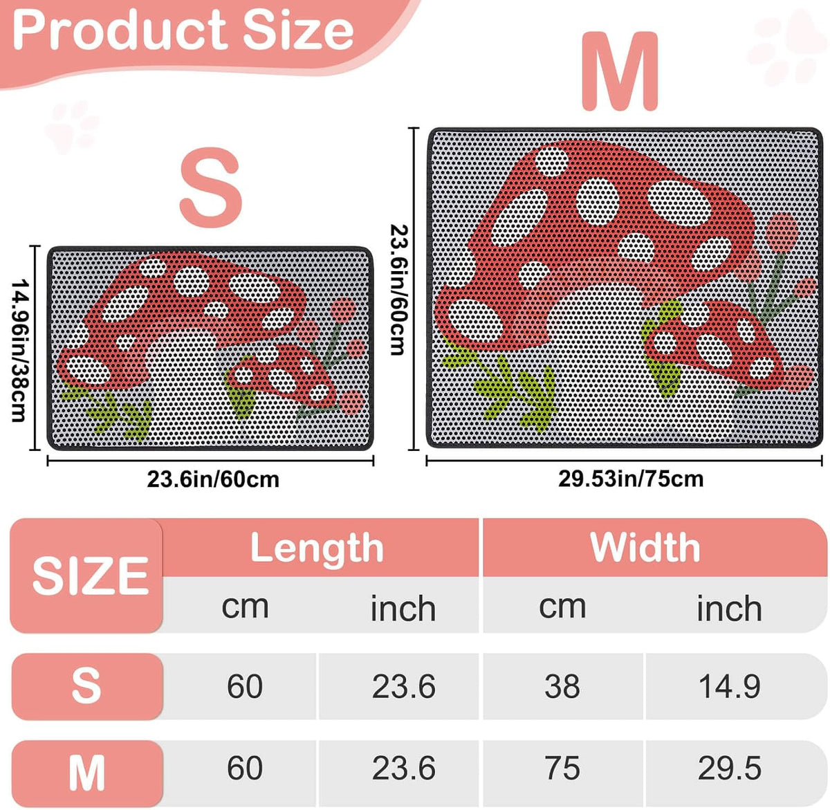 Cat Litter Mat, Double Layer 30"X24" Cat Litter Trapping Mat
