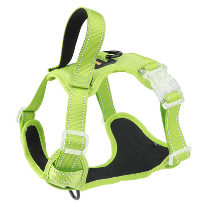 Reflective Dog Harness No Pull Dog Vest Harness with Handle,No Choke Adjustable Soft Padded Pet Vest for Small Dogs,Green Dog Galters