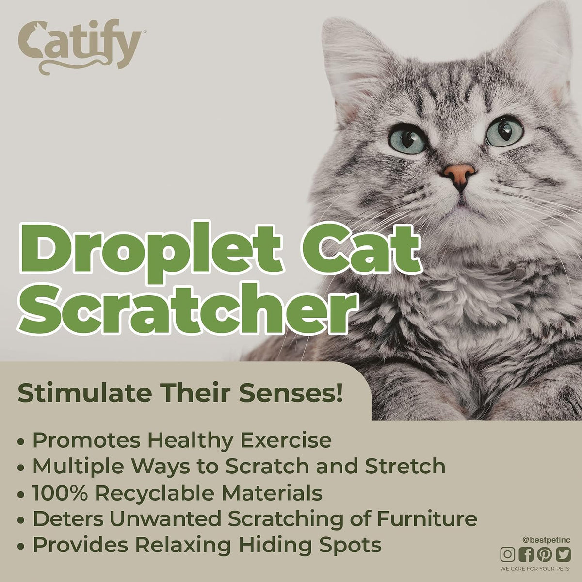 Catify Corrugated Cardboard Cat Scratcher - Droplet
