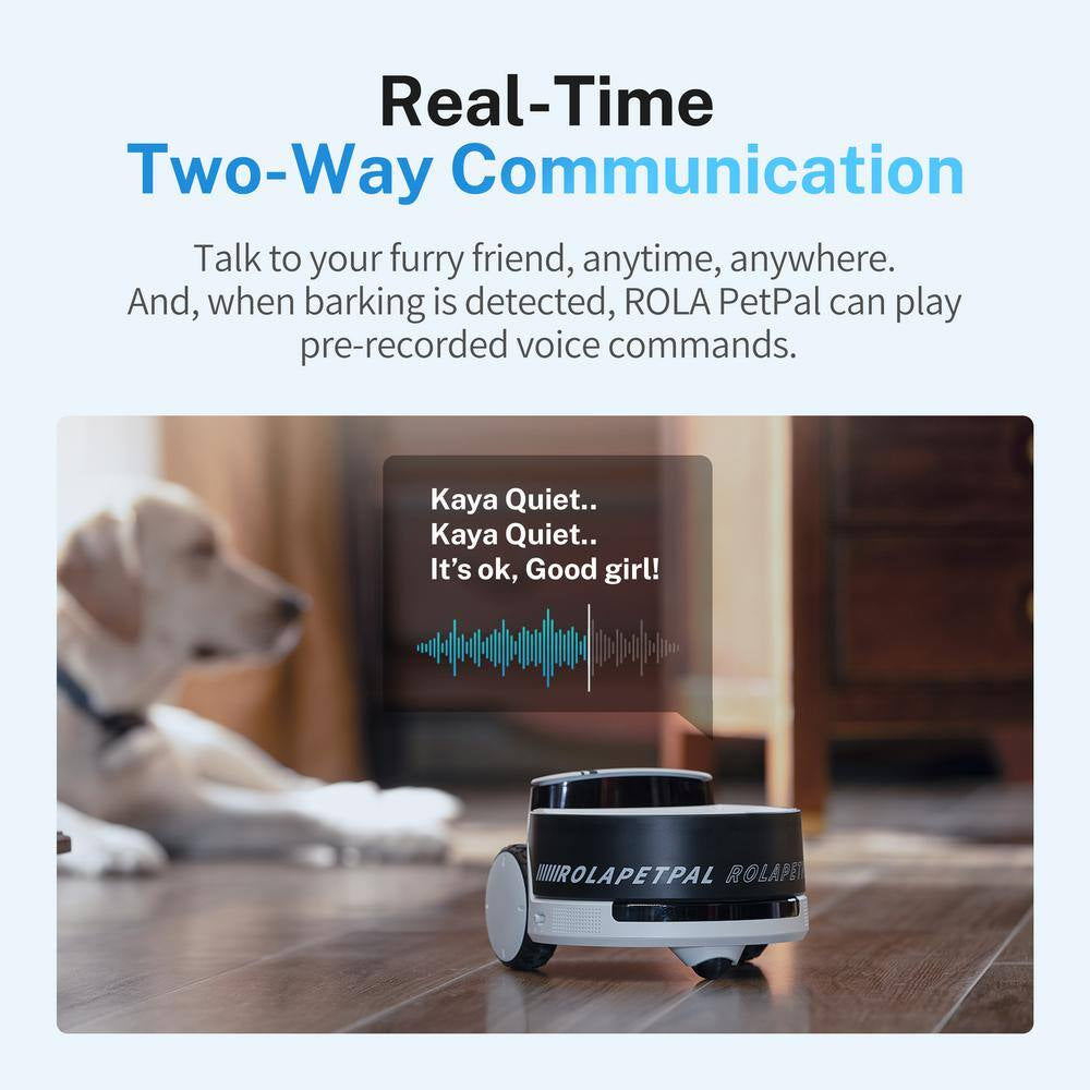 ROLA Petpal 2. 5K Camera Robot: Movable Wifi QHD Cam Indoor Smart Home Security 2-Way Audio, Video for Cat/Dog/Family