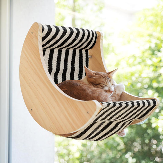 Cat Window Perch, Plywood Moon Bed with 4 Heavy-Duty Suction Cups