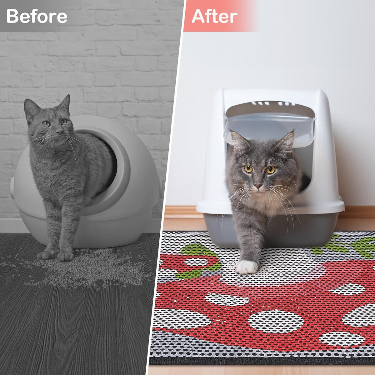 Cat Litter Mat, Double Layer 30"X24" Cat Litter Trapping Mat