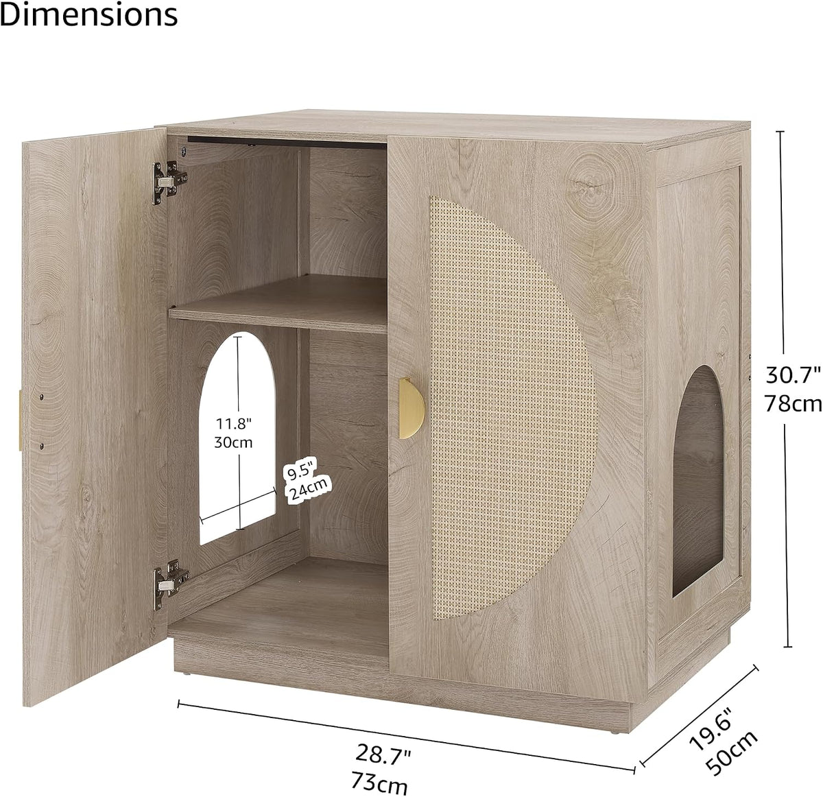 Tall Cat Litter Box Enclosure for Tall or Top Entry Litter Box