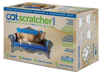 Cat Scratcher Sofa with Catnip, Corrugated Cardboard Cat Lounge Bed