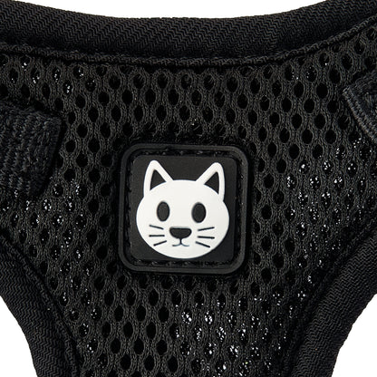 Adjustable Cat Harness and Leash Set, Black, One Size