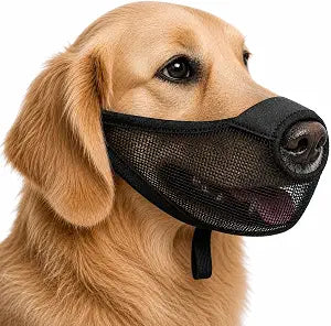 Breathable Mesh Dog Muzzle - XL, Black