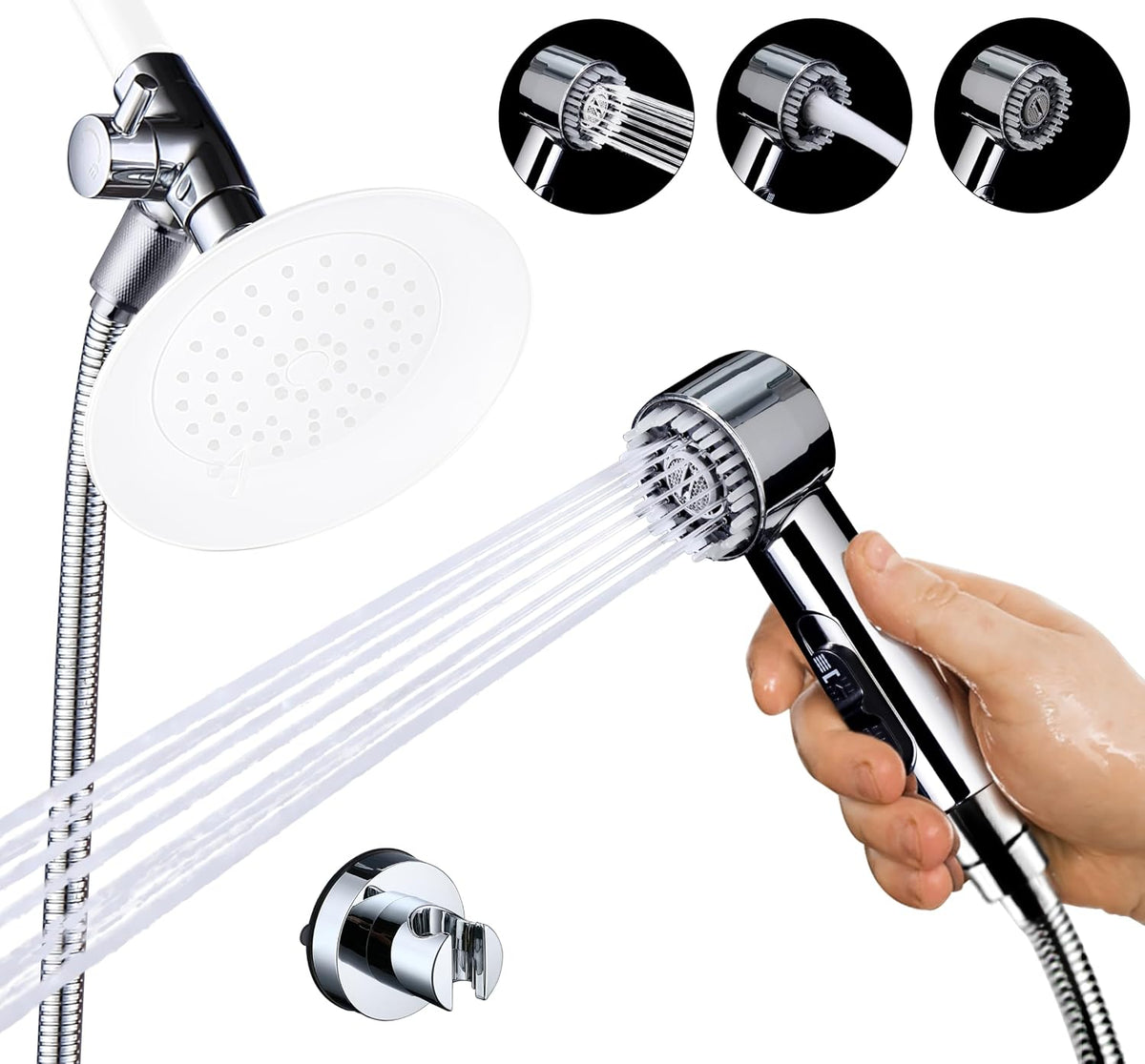 High Pressure3 Mode Dog Shower Attachment with ON/OFF Switch
