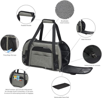 Soft-Sided Airline-Approved Dog & Cat Carrier Travel Bag