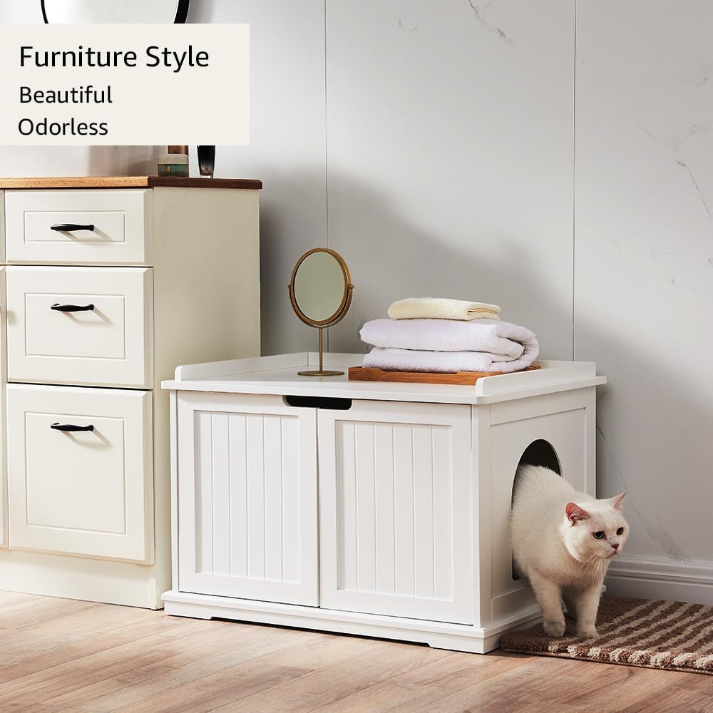 Cat Litter Box Enclosure Furniture, Hidden Litter Box Cover