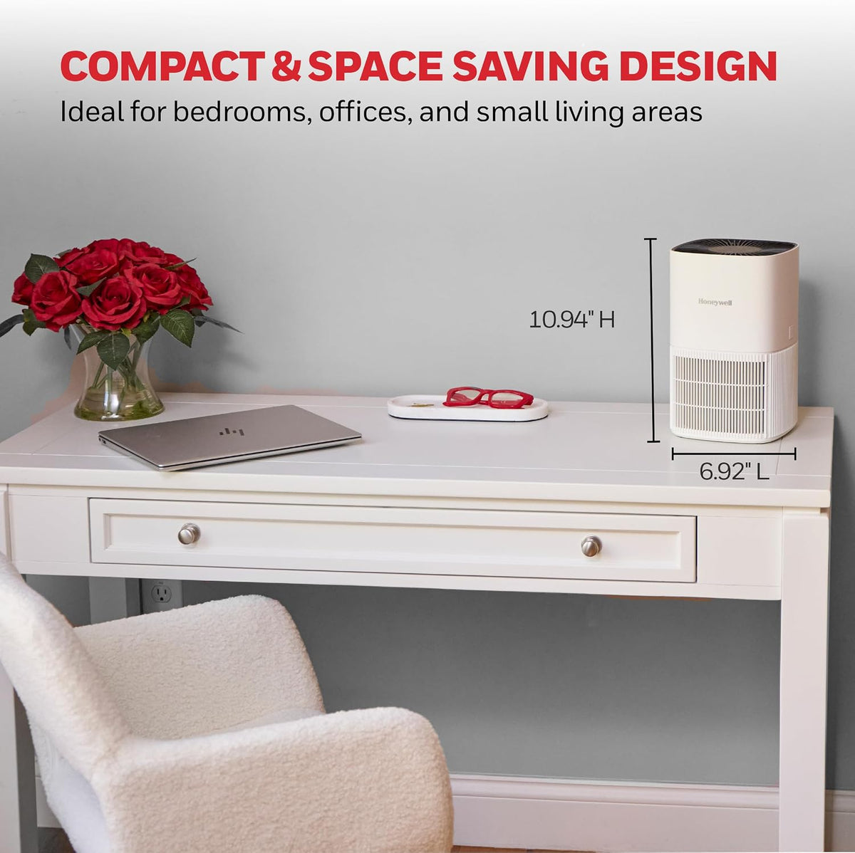 Allergen plus Compact HEPA Small Room Air Purifiers, White