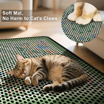 Cat Litter Mat 26.8"X46.5" Double Layer Waterproof Litter Box Mat Washable Litter Trapping Mat