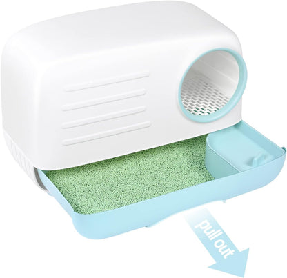 Woofigo Cat Litter Box,Fully Enclosed Litter Box Holds Odors,Prevents Urine and Litter Leakage,Assembly Free,Easy to Clean Stylish Litter Box Furniture with Pull-Out Litter Tray and Litter Scoop