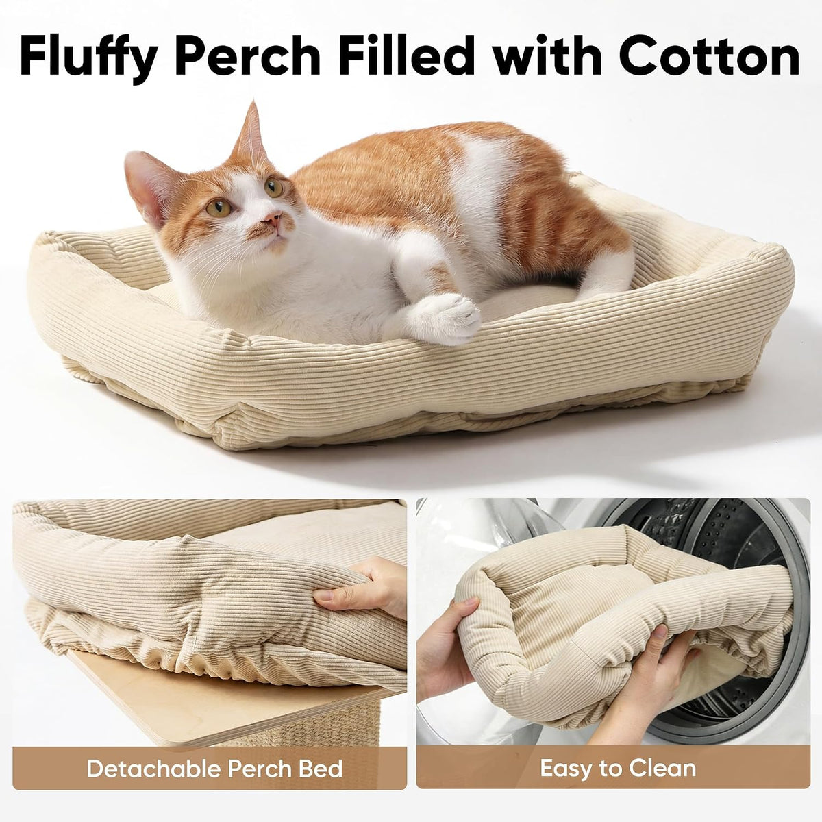 Retro-Style Cat Scratching Post with Perch for Indoor Adult Cats
