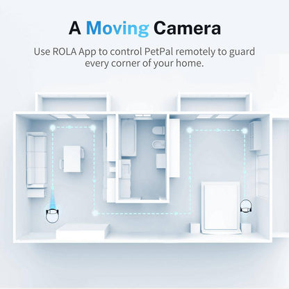 ROLA Petpal 2. 5K Camera Robot: Movable Wifi QHD Cam Indoor Smart Home Security 2-Way Audio, Video for Cat/Dog/Family