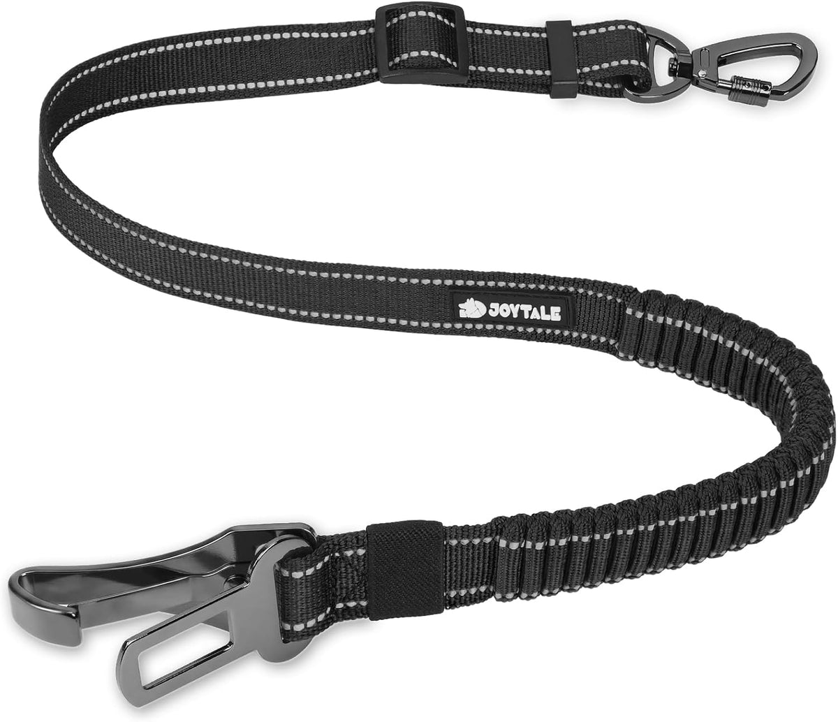3-In-1 Bungee Dog Seat Belt for Car, Medium and Large Dogs, Black