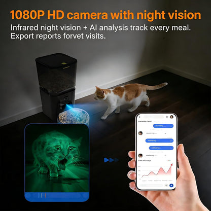 6L Smart Wifi Automatic Cat & Dog Feeder with Camera