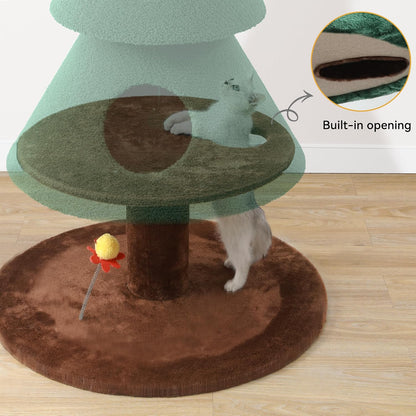 52" Christmas Cat Tree with 2-Storey House