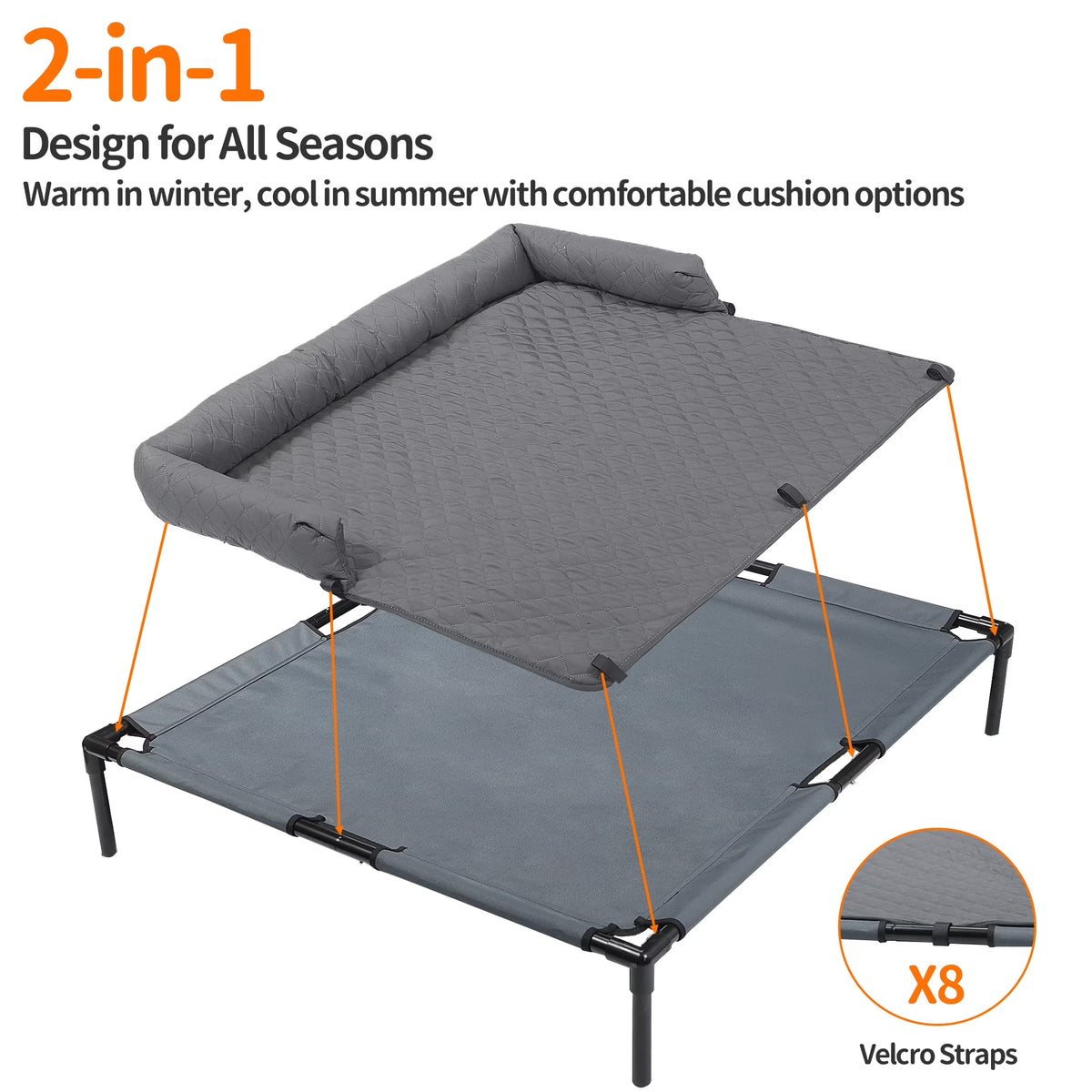 Washable Dog Couch Bed,Large Dog Bed Furniture Protector for Couch,Cooling Elevated Dog Bed Mat Pillow