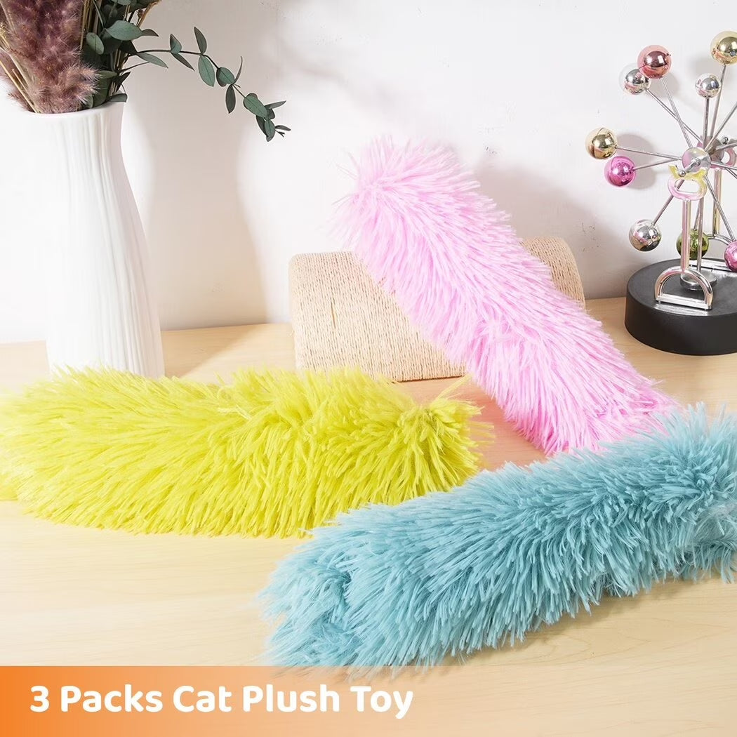 3Pcs Catnip Toys, Interactive Cat Kicker Toys, Soft Plush PP Cotton Stuffed Pillows for Cats Kittens, Indoor Plush Toys to Promote Chewing, Exercising