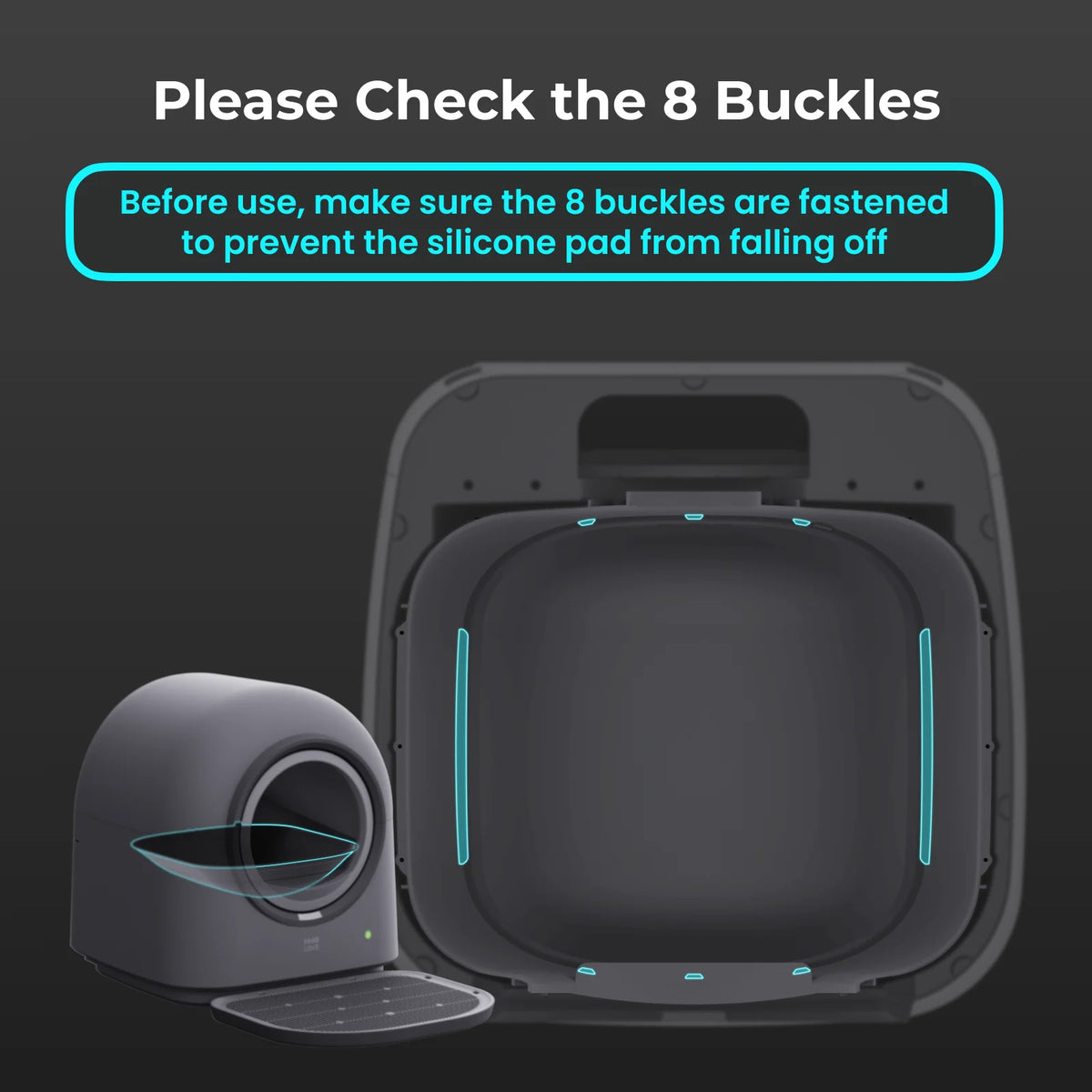 Typro Self-Cleaning Automatic Hands-Free Smart Robot Cat Litter Box with Litter Mat, Waste Bags, and Deodorizer, Black