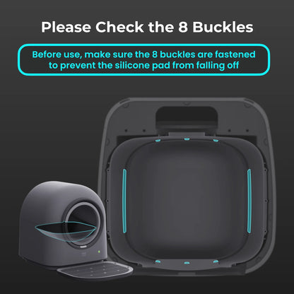 Typro Self-Cleaning Automatic Hands-Free Smart Robot Cat Litter Box with Litter Mat, Waste Bags, and Deodorizer, Black