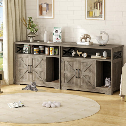 Cat Litter Box Enclosure, Hidden Litter Box with Scratch Pad