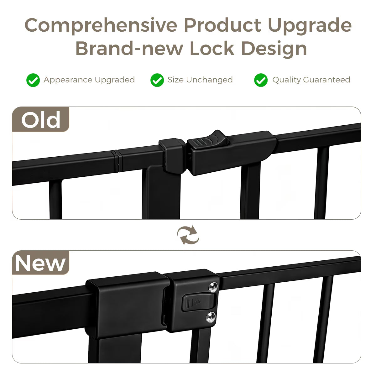 Baby Safety Gate, Dog Gates for Top Stairs Doorway, 29.5''- 40.5''Wide Pressure Mount, Black