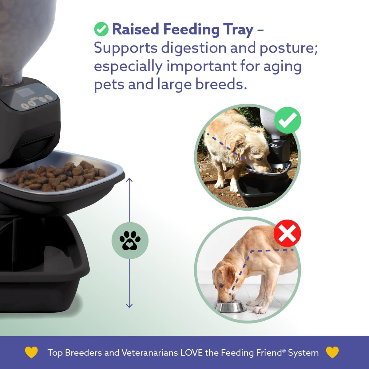 ® Automatic Dog & Cat Food Feeder with Water Dispenser, Smart Portion Control, OLED Display, Anti-Jam Design, Battery Operated, XS 4–15 Lbs Pets, Black