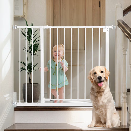 Baby Safety Gate, Baby Gates for Top Stairs Doorway, 29.5''- 40.5''Wide Pressure Mount, White