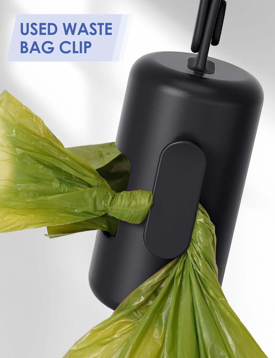 Dog Poop Bag Holder with Used Bag Hook(Black)